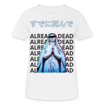 Déjà mort Vaporwave Meme Esthétique Glitch - T-shirt respirant Femme - blanc - Devant - AI Model Female 172 dark (172cm)