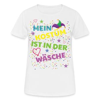 Mein Kostüm ist in der Wäsche - Frauen T-Shirt atmungsaktiv - Weiß - Vorne - AI Model Female 172 dark (172cm)