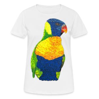 Loriquet arc-en-ciel Loriquet Allcolor Lorikeet Oiseau perroquet coloré - T-shirt respirant Femme - blanc - Devant - AI Model Female 172 dark (172cm)