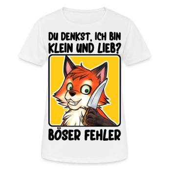 "Du denkst ich bin Lieb - Böser Fehler" Fuchs - Frauen T-Shirt atmungsaktiv - Weiß - Vorne - AI Model Female 172 dark (172cm)