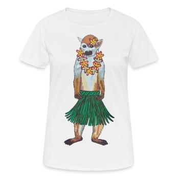 Écureuil Singe Singe Hawaii Hula Monkey Hula Hoola - T-shirt respirant Femme - blanc - Devant - AI Model Female 172 dark (172cm)