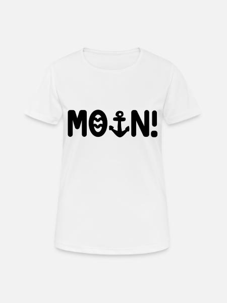 Moin - Frauen T-Shirt atmungsaktiv - Weiß