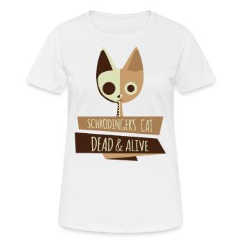 Schroedinger’s Cat I Funny Dead and Alive - T-shirt respirant Femme - blanc - Devant - AI Model Female 172 dark (172cm)