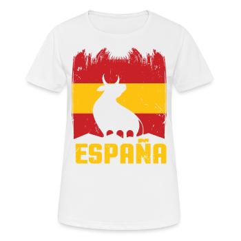 Espana print I Proud Spain Bull Viva ESPANA Geschenk - Frauen T-Shirt atmungsaktiv - Weiß - Vorne - AI Model Female 172 dark (172cm)