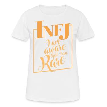 INFJ Bewusst, dass ich selten bin Design Lustiges Geschenk - Frauen T-Shirt atmungsaktiv - Weiß - Vorne - AI Model Female 172 dark (172cm)