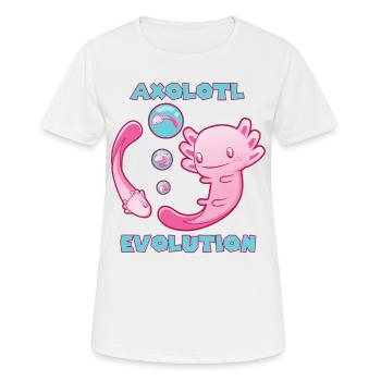 Axolotl Evolution Mexican Walking Fish Produkt - Frauen T-Shirt atmungsaktiv - Weiß - Vorne - AI Model Female 172 dark (172cm)