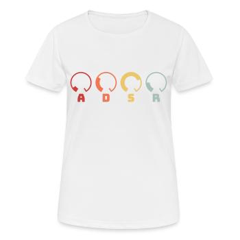 ADSR Synth Synthesizer Retro DJ Musik Geschenk Design - Frauen T-Shirt atmungsaktiv - Weiß - Vorne - AI Model Female 172 dark (172cm)