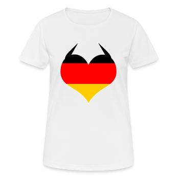 Produit German Heart Germany Deutschland Horns - T-shirt respirant Femme - blanc - Devant - AI Model Female 172 dark (172cm)