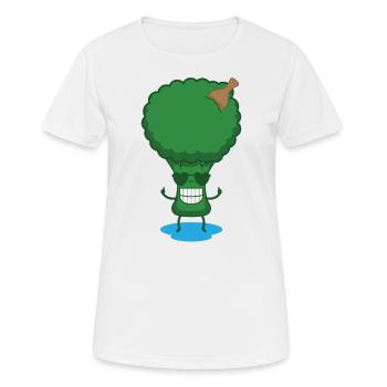 Vegan drôle noir végétalien afro brocoli amant cadeau - T-shirt respirant Femme - blanc - Devant - AI Model Female 172 dark (172cm)