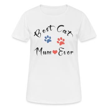 Meilleurs chats Mama Shirt ● Pattes ● Cadeau - T-shirt respirant Femme - blanc - Devant - AI Model Female 172 dark (172cm)