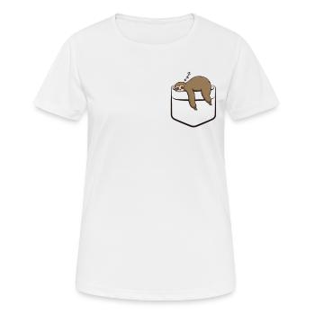 Sleepy sloth in the pocket of lazy fur - Women's Breathable T-Shirt - white - Front - AI Model Female 172 dark (172cm)