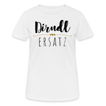 Dirndl Ersatz - Frauen T-Shirt atmungsaktiv - Weiß - Vorne - AI Model Female 172 dark (172cm)