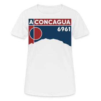 Souvenir de l’ascension du Cerro Aconcagua Andes - T-shirt respirant Femme - blanc - Devant - AI Model Female 172 dark (172cm)