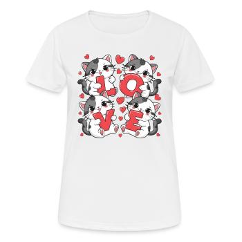 LOVE Cats - Frauen T-Shirt atmungsaktiv - Weiß - Vorne - AI Model Female 172 dark (172cm)