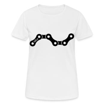Chaîne Velo - T-shirt respirant Femme - blanc - Devant - AI Model Female 172 dark (172cm)