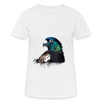 Perroquet,Paillettes,Paillettes,Oiseau,Noir - T-shirt respirant Femme - blanc - Devant - AI Model Female 172 dark (172cm)