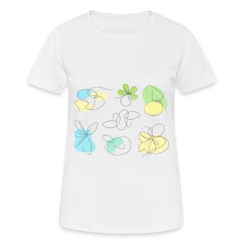 delicate lines, sketches, abstract, pastel - Women's Breathable T-Shirt - white - Front - AI Model Female 172 dark (172cm)