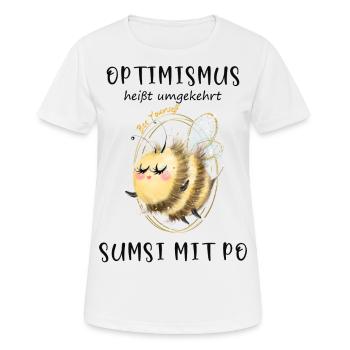 Biene Optimismus Sumsi mit Po - Frauen T-Shirt atmungsaktiv - Weiß - Vorne - AI Model Female 172 dark (172cm)
