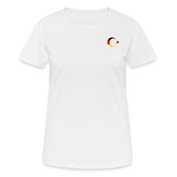 Deutsche und Türkische Flagge - Frauen T-Shirt atmungsaktiv - Weiß - Vorne - AI Model Female 172 dark (172cm)