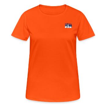 Drapeau flottant de la Serbie - T-shirt respirant Femme - orange néon - Devant - AI Model Female 172 dark (172cm)