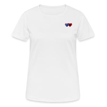 Australien Albanien Flagge Herz - Frauen T-Shirt atmungsaktiv - Weiß - Vorne - AI Model Female 172 dark (172cm)