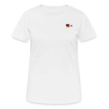 Allemagne Corée du Sud Drapeau Coeur - T-shirt respirant Femme - blanc - Devant - AI Model Female 172 dark (172cm)