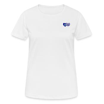 Griechenland Flagge Glücksbringer Nazar Perle - Frauen T-Shirt atmungsaktiv - Weiß - Vorne - AI Model Female 172 dark (172cm)