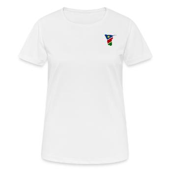 Namibia Flagge Landkarte - Frauen T-Shirt atmungsaktiv - Weiß - Vorne - AI Model Female 172 dark (172cm)