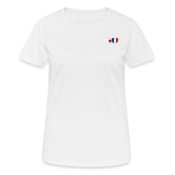Japan France Flag Heart - Women's Breathable T-Shirt - white - Front - AI Model Female 172 dark (172cm)