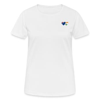 Australia India Flag Heart - Women's Breathable T-Shirt - white - Front - AI Model Female 172 dark (172cm)
