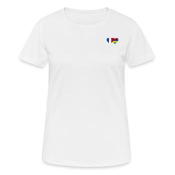 France Mauritius Flag Heart - Women's Breathable T-Shirt - white - Front - AI Model Female 172 dark (172cm)
