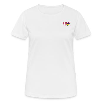 Denmark Mauritius Flag Heart - Women's Breathable T-Shirt - white - Front - AI Model Female 172 dark (172cm)