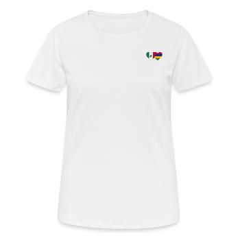 Mexico Mauritius Flag Heart - Women's Breathable T-Shirt - white - Front - AI Model Female 172 dark (172cm)