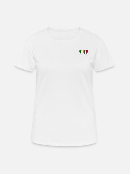 Irlande France Flag Heart - T-shirt respirant Femme - blanc