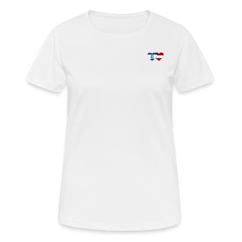 Israël Autriche drapeau coeur - T-shirt respirant Femme - blanc - Devant - AI Model Female 172 dark (172cm)