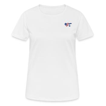 USA Israel Flagge Herz - Frauen T-Shirt atmungsaktiv - Weiß - Vorne - AI Model Female 172 dark (172cm)