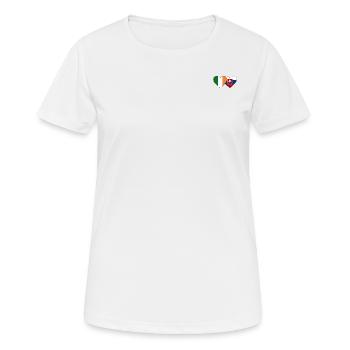 Irland Slowakei Flagge Herz - Frauen T-Shirt atmungsaktiv - Weiß - Vorne - AI Model Female 172 dark (172cm)