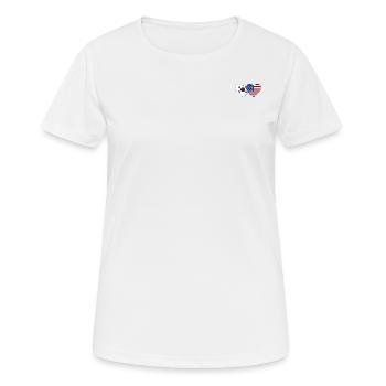 Corée du Sud États-Unis Flag Heart - T-shirt respirant Femme - blanc - Devant - AI Model Female 172 dark (172cm)