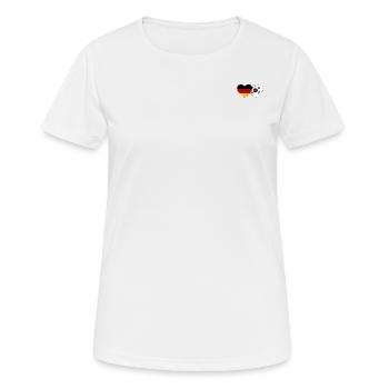 Allemagne Corée du Sud Drapeau Coeur - T-shirt respirant Femme - blanc - Devant - AI Model Female 172 dark (172cm)