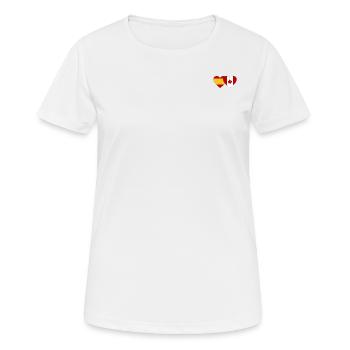Coeur de drapeau Espagne Canada - T-shirt respirant Femme - blanc - Devant - AI Model Female 172 dark (172cm)