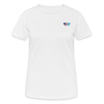 Amerika Bayern Flagge Herz - Frauen T-Shirt atmungsaktiv - Weiß - Vorne - AI Model Female 172 dark (172cm)
