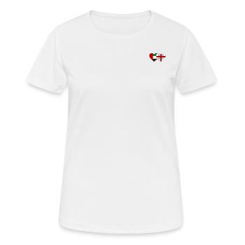 United Arab Emirates Georgia Flag Heart - Women's Breathable T-Shirt - white - Front - AI Model Female 172 dark (172cm)