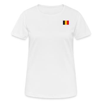 Drapeau belge - T-shirt respirant Femme - blanc - Devant - AI Model Female 172 dark (172cm)