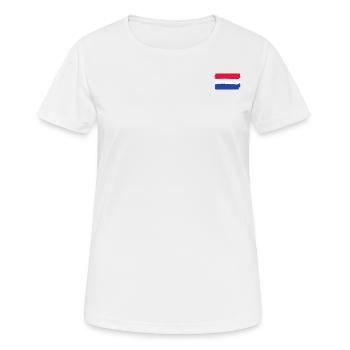 Holland Flagge used look - Frauen T-Shirt atmungsaktiv - Weiß - Vorne - AI Model Female 172 dark (172cm)