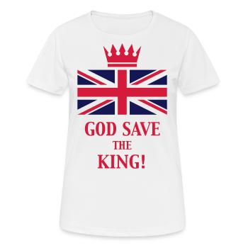 God Save The King! (England, Great Britain, Red) - Frauen T-Shirt atmungsaktiv - Weiß - Vorne - AI Model Female 172 dark (172cm)