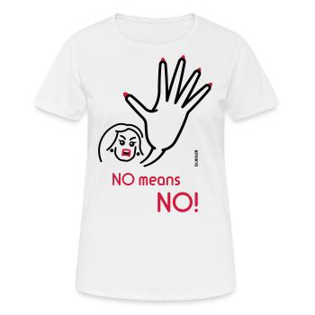 No Means No! (Angry / 2C) - T-shirt respirant Femme - blanc - Devant - AI Model Female 172 dark (172cm)