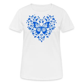 Heart with butterfly, floral, spring, nature - Women's Breathable T-Shirt - white - Front - AI Model Female 172 dark (172cm)