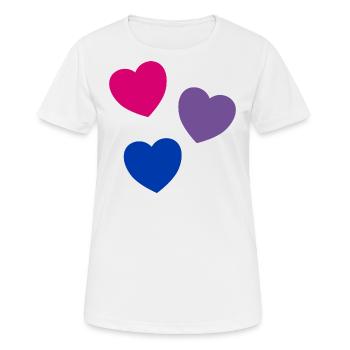 Herzen Bi Flagge Farben Subtiler Stolz - Frauen T-Shirt atmungsaktiv - Weiß - Vorne - AI Model Female 172 dark (172cm)