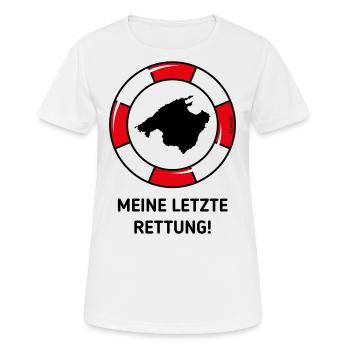 Meine Letzte Rettung! (Mallorca / Urlaub / POS 2C) - Frauen T-Shirt atmungsaktiv - Weiß - Vorne - AI Model Female 172 dark (172cm)
