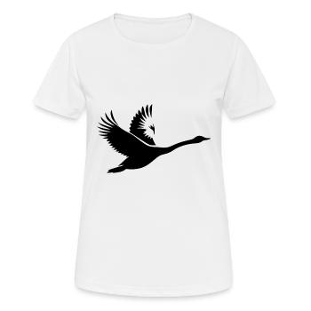 Élégant cygne tuberculé volant - T-shirt respirant Femme - blanc - Devant - AI Model Female 172 dark (172cm)